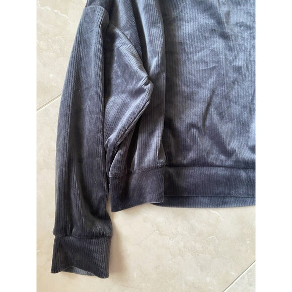 Hippie Rose Long Sleeve Crop Velour Women’s Sz XL Pullover Sweater Dark Silver - Picture 8 of 14